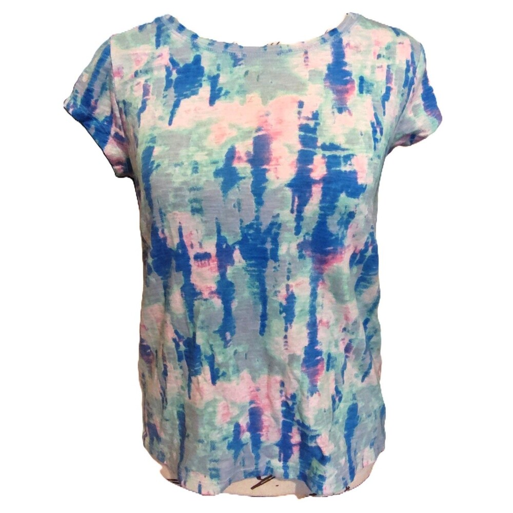 Perfectly Soft So Perfectly You Cutest Tee Blue & Pink Tie-dye T Shirt Sz 16 JR